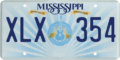 MS license plate XLX354