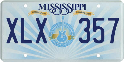 MS license plate XLX357