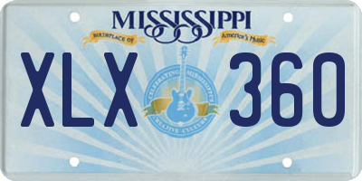 MS license plate XLX360