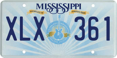 MS license plate XLX361