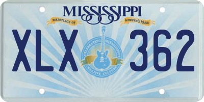 MS license plate XLX362