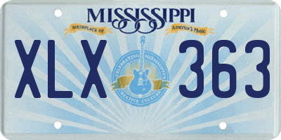 MS license plate XLX363