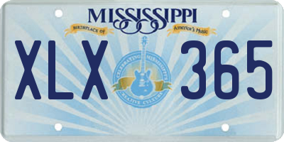 MS license plate XLX365