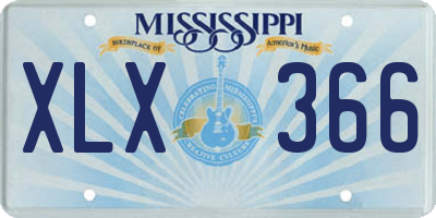 MS license plate XLX366