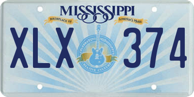 MS license plate XLX374