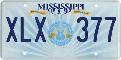 MS license plate XLX377