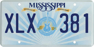 MS license plate XLX381