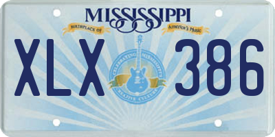 MS license plate XLX386