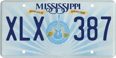 MS license plate XLX387