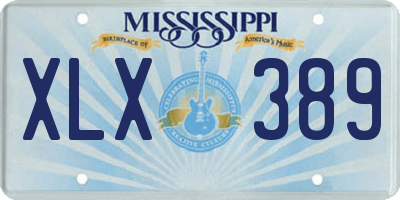 MS license plate XLX389