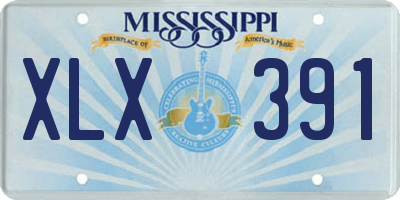 MS license plate XLX391