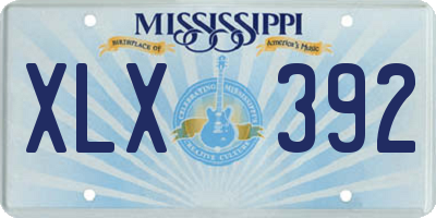 MS license plate XLX392