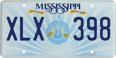 MS license plate XLX398