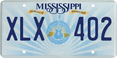 MS license plate XLX402