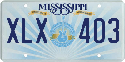 MS license plate XLX403