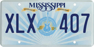 MS license plate XLX407
