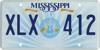 MS license plate XLX412