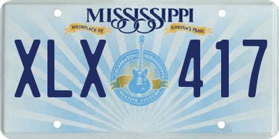 MS license plate XLX417