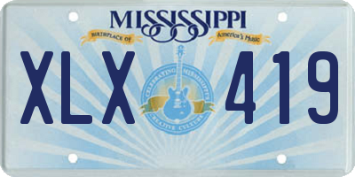 MS license plate XLX419
