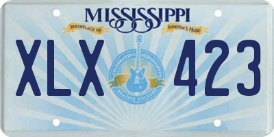 MS license plate XLX423