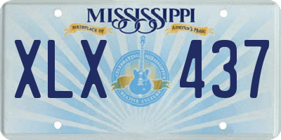 MS license plate XLX437