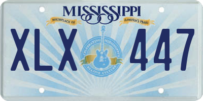 MS license plate XLX447