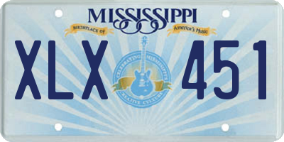 MS license plate XLX451