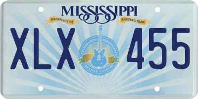 MS license plate XLX455