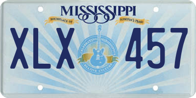 MS license plate XLX457