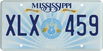 MS license plate XLX459