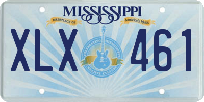 MS license plate XLX461