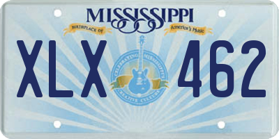 MS license plate XLX462