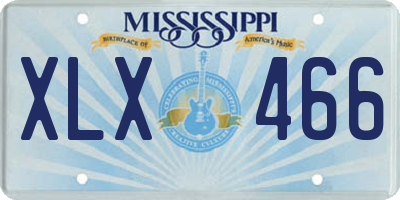 MS license plate XLX466