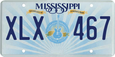 MS license plate XLX467