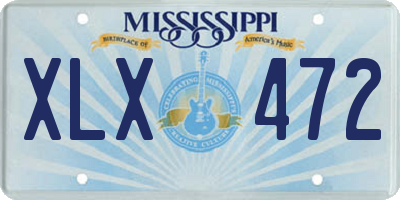 MS license plate XLX472