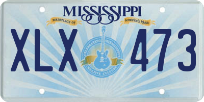 MS license plate XLX473