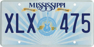 MS license plate XLX475