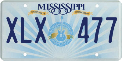 MS license plate XLX477