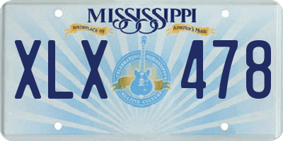 MS license plate XLX478