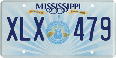 MS license plate XLX479