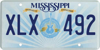 MS license plate XLX492