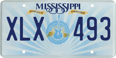 MS license plate XLX493
