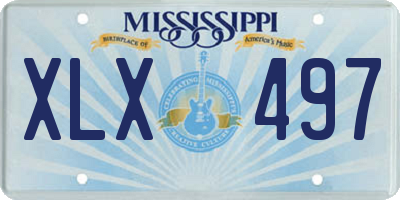 MS license plate XLX497