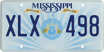 MS license plate XLX498
