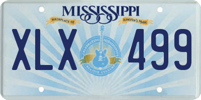 MS license plate XLX499