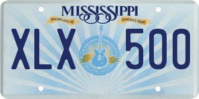 MS license plate XLX500