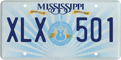 MS license plate XLX501