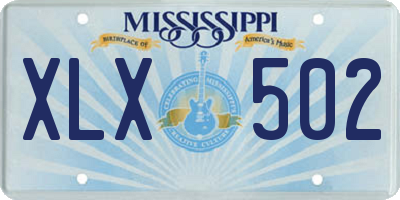 MS license plate XLX502