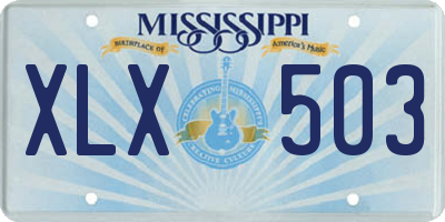 MS license plate XLX503