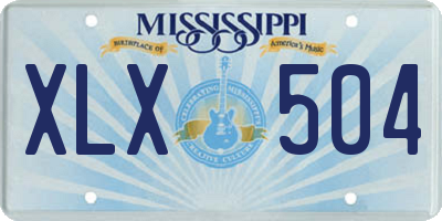 MS license plate XLX504